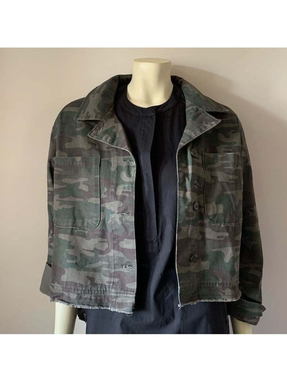 NWOT Anthropologie Sanctuary Army Camo Utility Cropped Jacket Size M